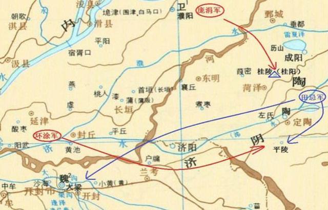 桂陵之战示意图