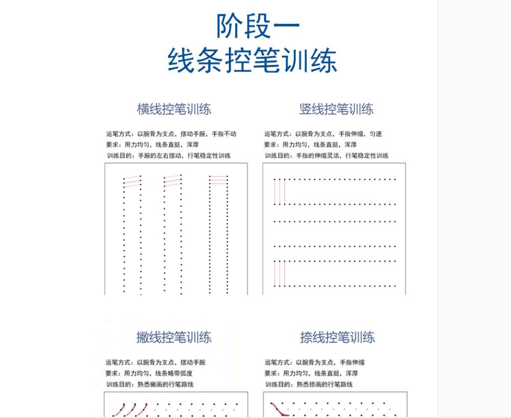 孩子写字歪歪扭扭,先从控笔训练开始,3个环节练好基本功