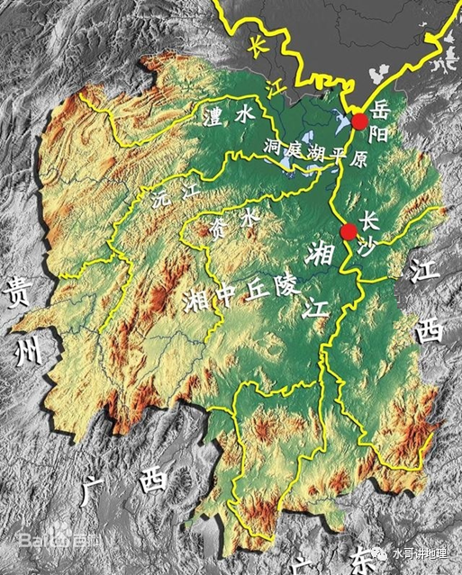 湖南地形水系示意图 湖南现有13个地级市,1个自治州,共14个地级行政