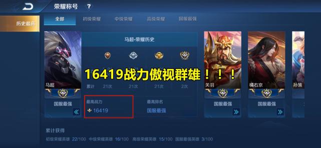 王者荣耀:无解!此人马超破16400战力,职业最高天花板