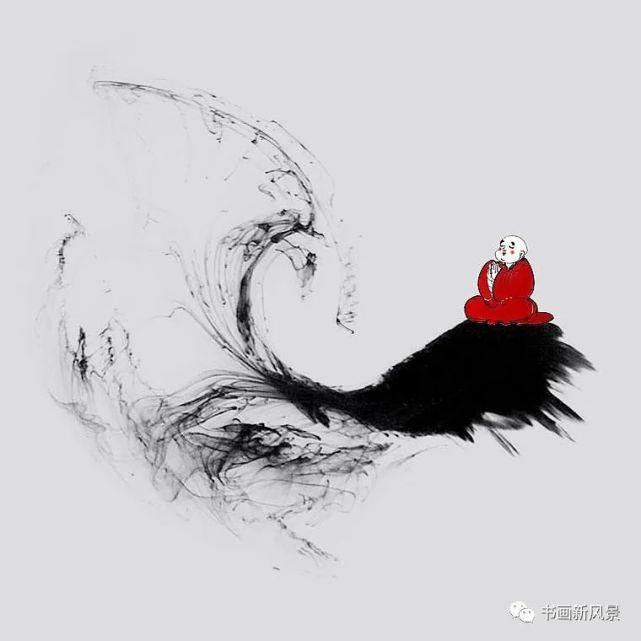 一组极简泼墨禅画!