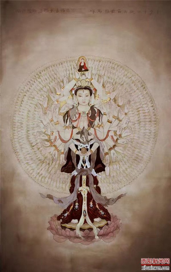 画家王艺博书画作品《千手观音》