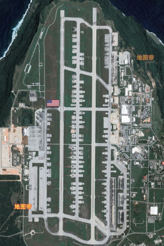 航拍关岛机场,每天都有美军飞机起降,监控着西太平洋.