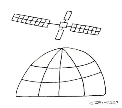 每天学一幅简笔画-人造卫星简笔画图片大全