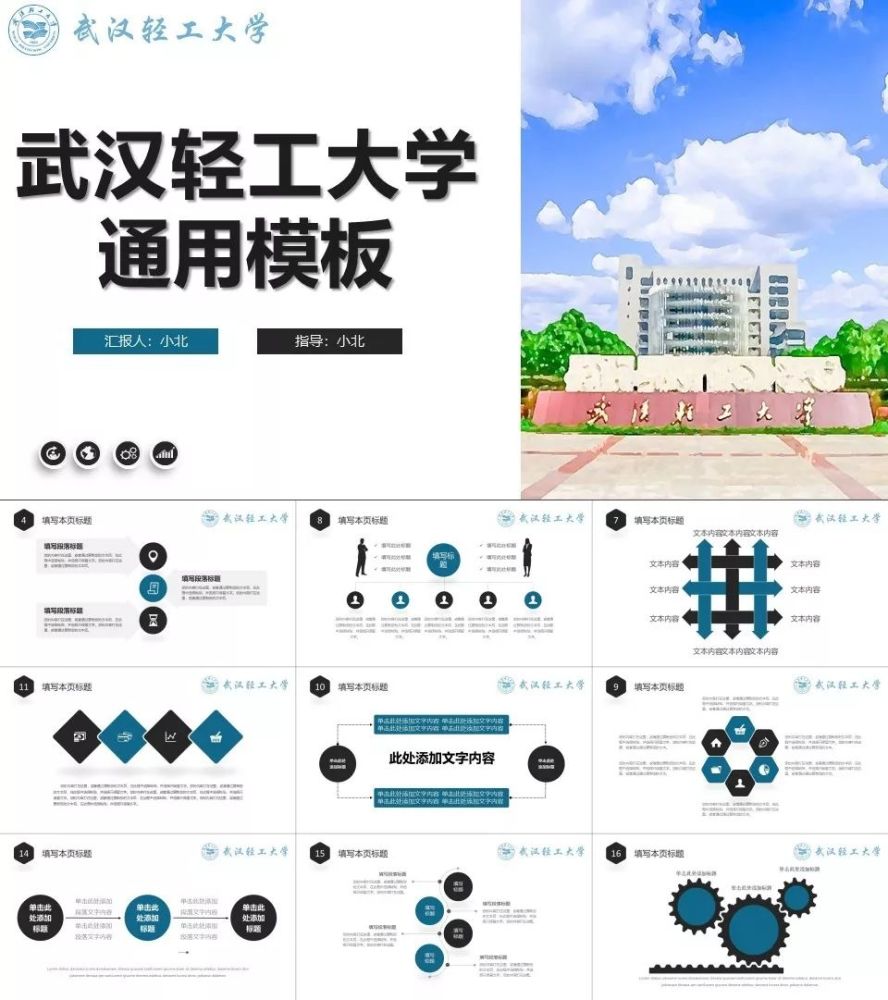 武汉轻工大学专属ppt模板,武轻大同学的专属礼包来了!