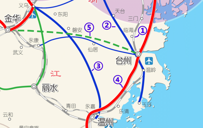 未来浙江台州5条高铁:形成四纵一衡格局,去丽水方向暂无规划