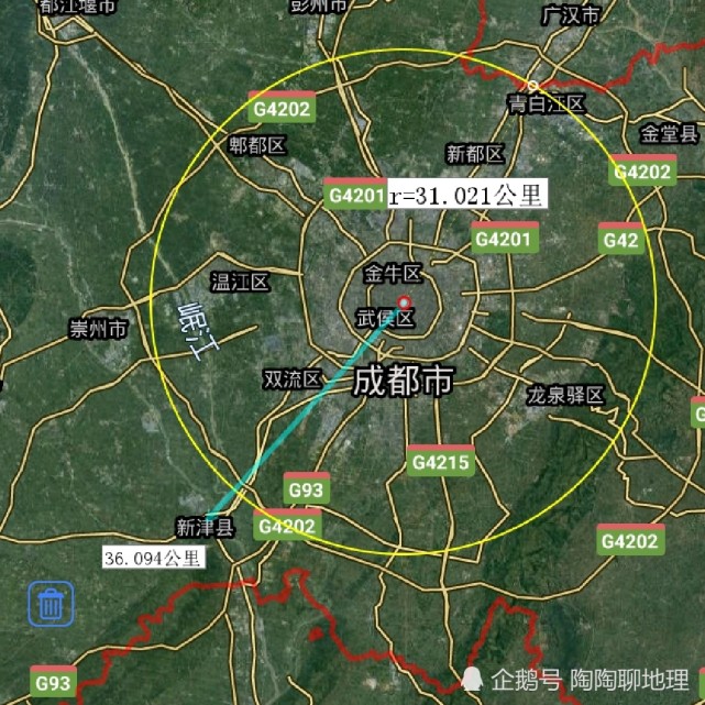 成都市各地至市区直线距离,蒲江县最远达74公里,来了解一下?