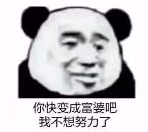 沙雕表情包:你快变成富婆吧,我不想努力了