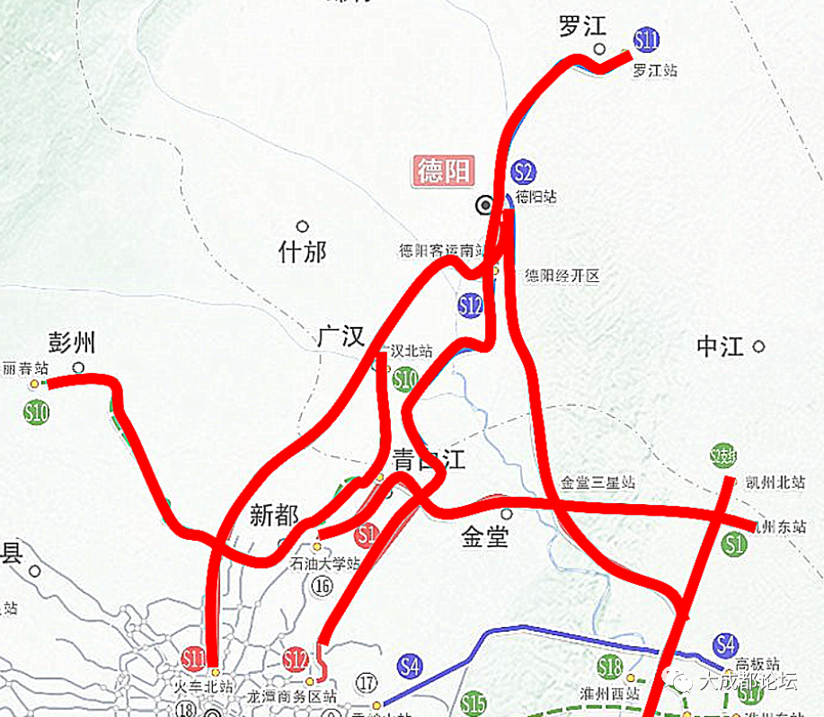 成都地铁3号线延伸线起于地铁3号线钟楼站, 沿g108大件公路布置,经