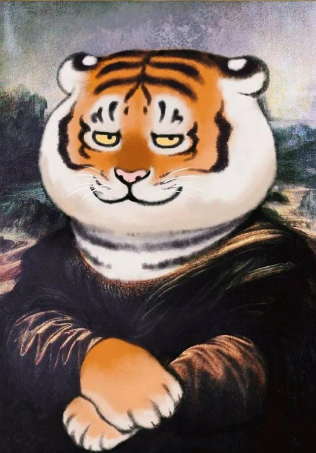 这只老虎的绘画形象颠覆了!这份艺术手绘萌图"你瞅啥"