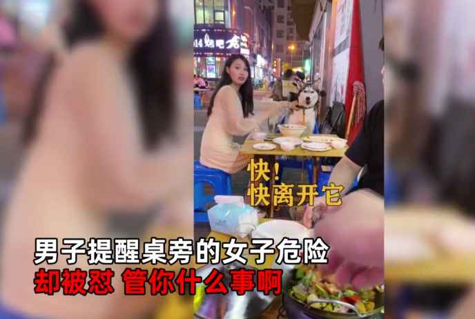 男子提醒美女狗子危险 反被怼“它又不咬人”下一秒就后悔了