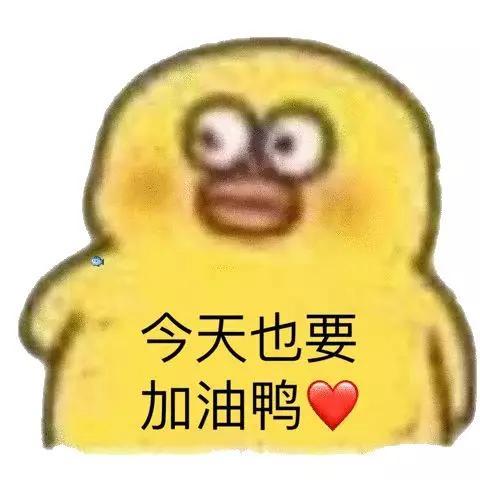 搞笑表情包:心碎了,今天也要加油鸭!