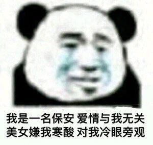 沙雕搞笑表情包图片:保安日记熊猫头文案