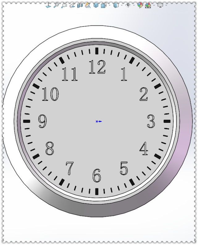 用solidworks画一个钟表,画法和直尺基本相同