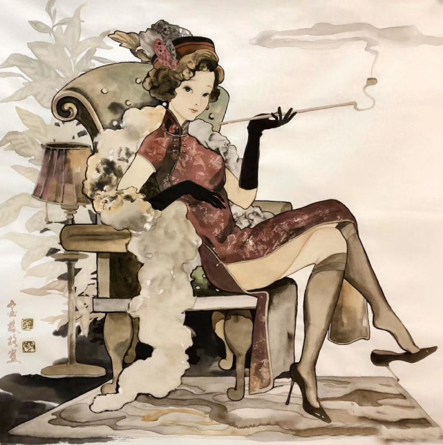 国内优秀画家的女性人物国画作品