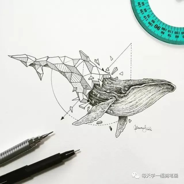 每天学一幅简笔画-原来黑白画也可以这么美!