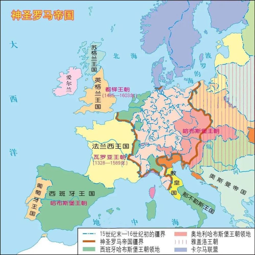图 | 神圣罗马帝国与教皇国地图 第三,在西方中世纪基本状况没有大