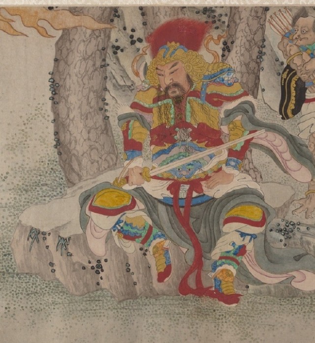 一幅二郎神搜山图,距今超过600年,细节发现鬼怪脚上