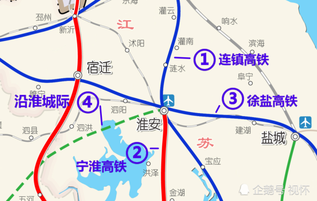 从其下辖的3县来看,涟水县已通高铁,金湖县将有宁淮高铁,而盱眙则