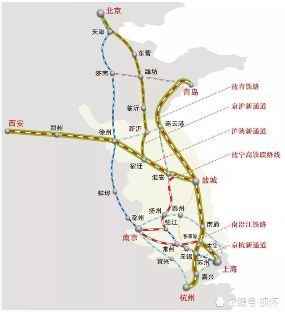 目前该高铁线路的淮安至镇江段已完成全线钢梁架设施工,计划今年建成