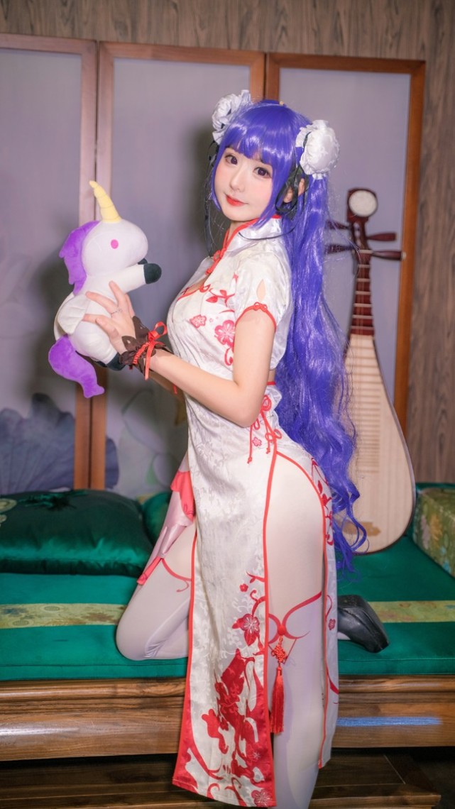 碧蓝航线 独角兽旗袍cosplay,水友:就俩字,可爱