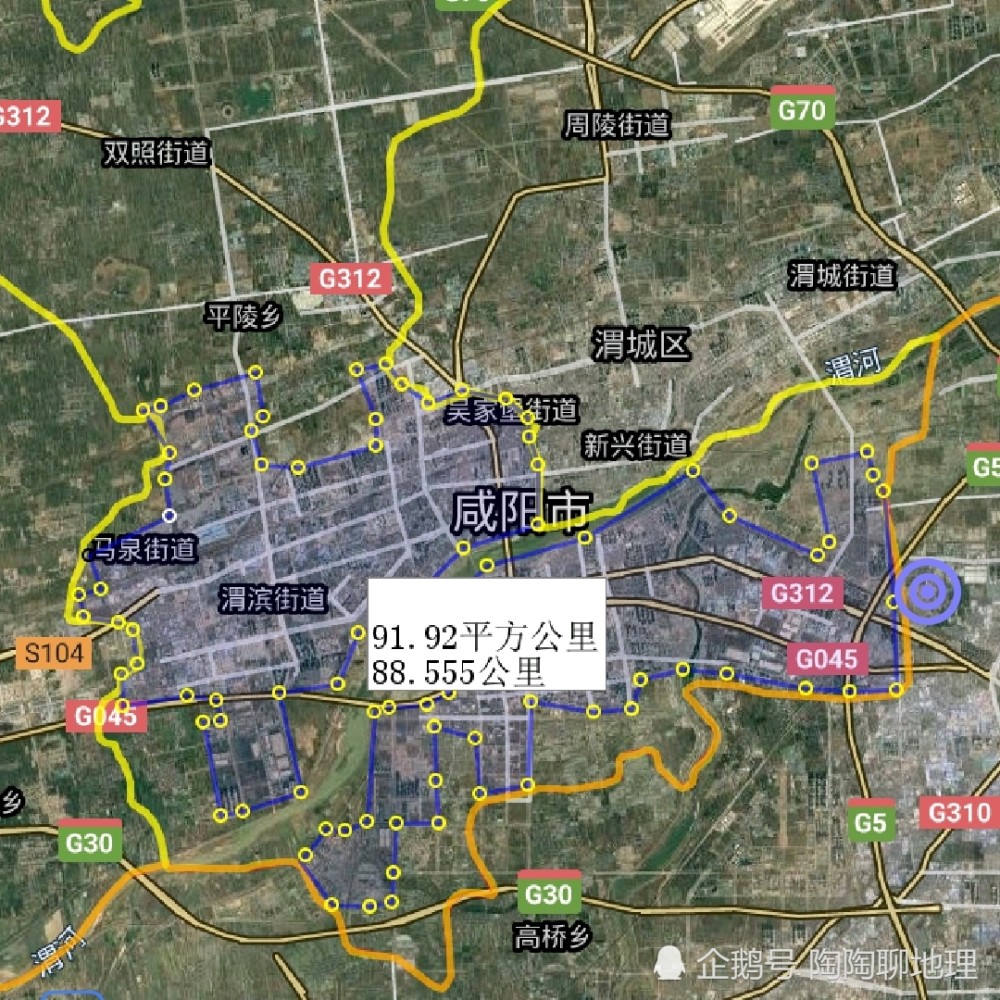 咸阳市建成区面积排名,秦都区最大,淳化县最小,来了解