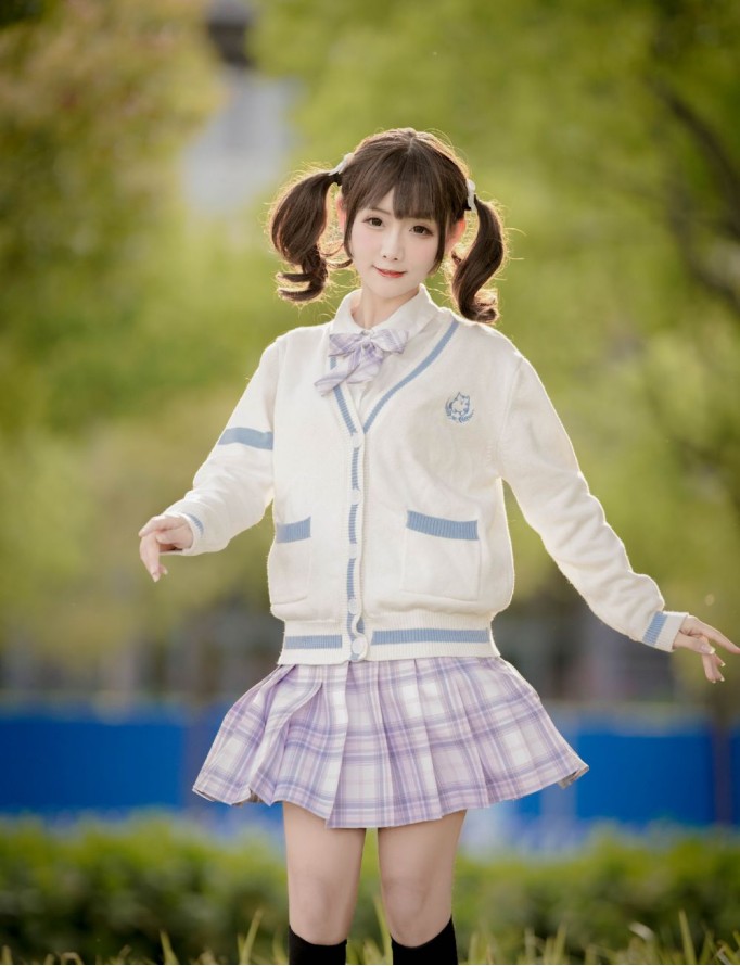 萌萌的美少女的歪头杀简直是对宅男宝具jk双马尾加黑丝过膝袜,这样的