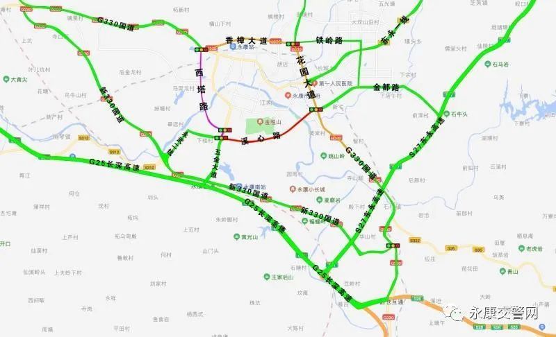 最新版永康市货运车辆禁限行示意图和绕行图来了,快收藏