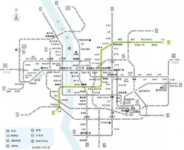 长沙地铁3,5号线开通在即!3号线各站出入口位置公布