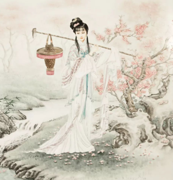 《红楼梦》两版黛玉葬花对比:一个是真正潇湘妃子,一