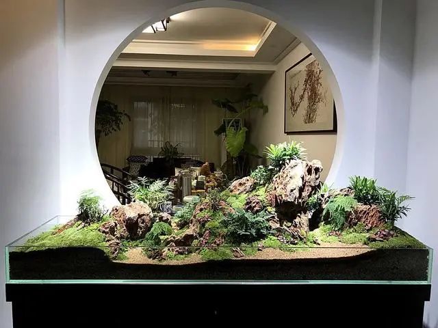 中式家居风格的造景,1.8米旱景矮缸