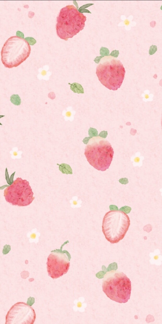 之前发过一组草莓壁纸,有小可爱问有没有全屏,全屏来啦!