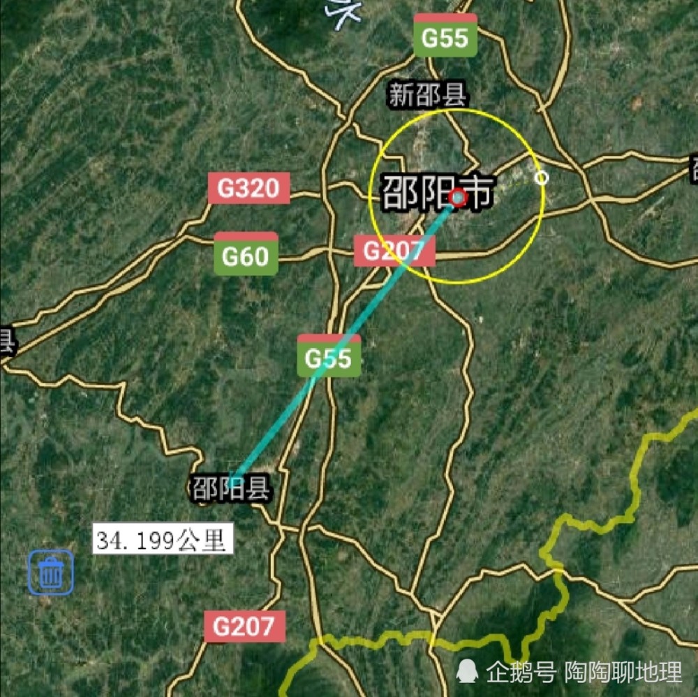 邵阳市各地至市区直线距离,新邵县最近,绥宁县最远,了解一下?