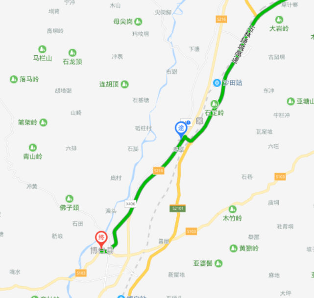 2,北海,湛江往博白方向 g59呼北高速旺茂收费站s216省道博白.