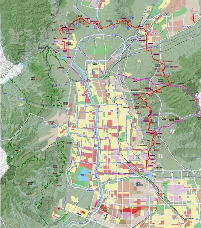 东山旅游公路起点位于尖草坪区呼延村附近 终点位于小店区的民航街