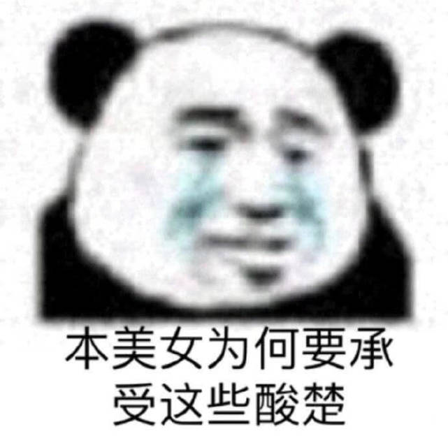熊猫头表情包 本美女为何要承受不该承受的痛苦