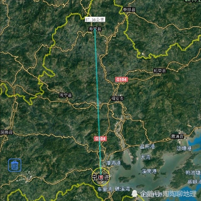 宁德市各地至市区直线距离,福鼎市最远,你的家乡到市区多远呢?