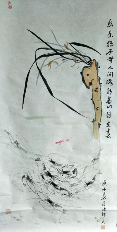 当代画虾大师,金陵八痴张锦炎的画虾艺术