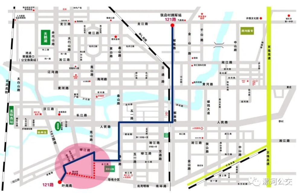 公交121路线路示意图