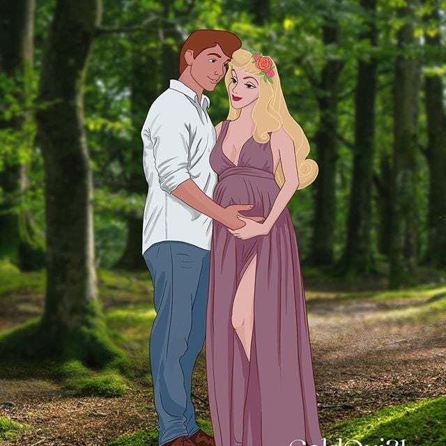 迪士尼公主们怀孕的样子,俄罗斯艺术家用插画续写童话