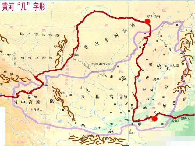 与云南北部的横断山脉有点类似,所以河流在此也是南北走向,黄河
