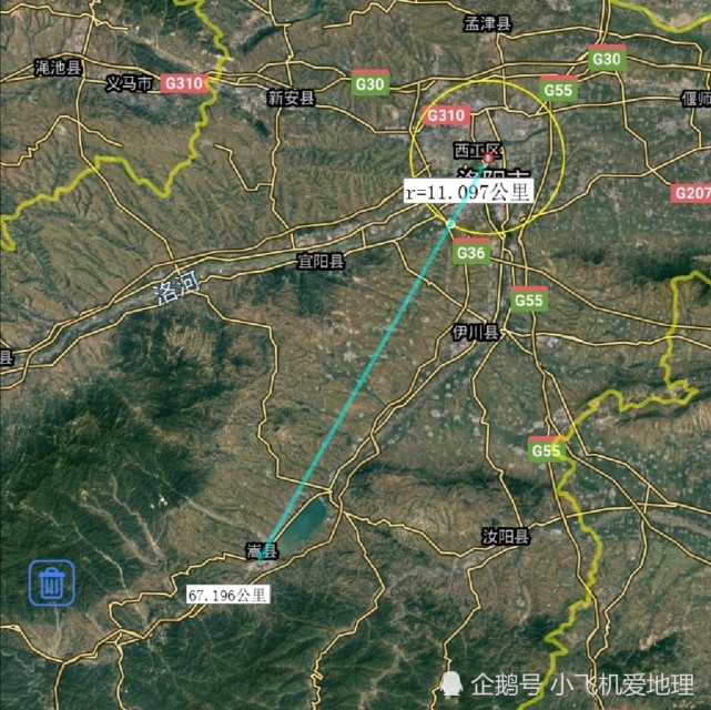 洛阳市各地至市区直线距离,孟津县最近,栾川县最远,了解一下?