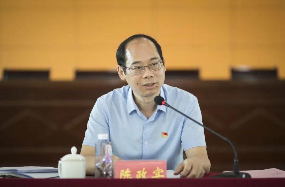 区委常委,统战部部长陈政实提出三点意见:01提高站