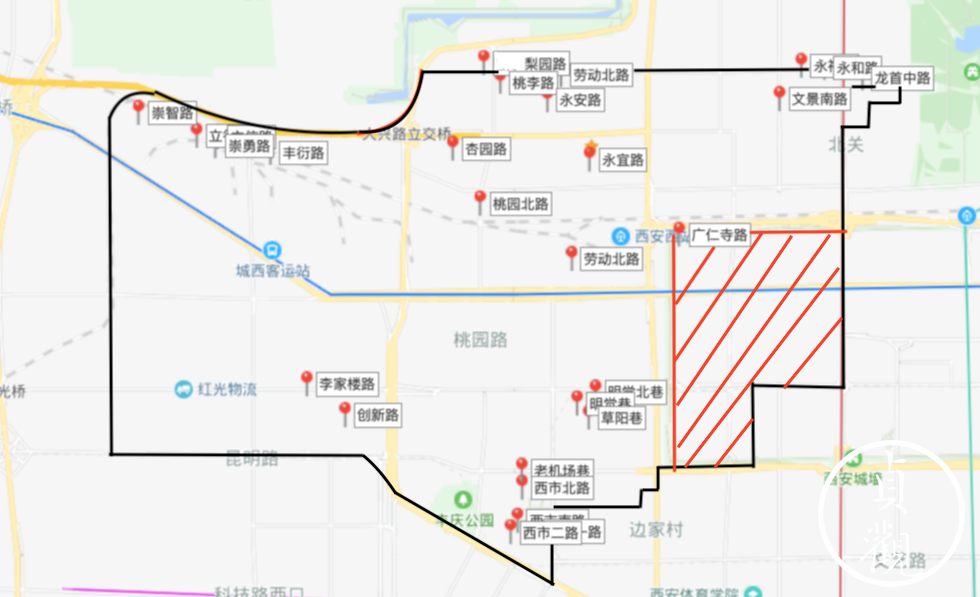 《西安地名志(2009)》显示,截止到2009年,莲湖区道路数量总共是203条