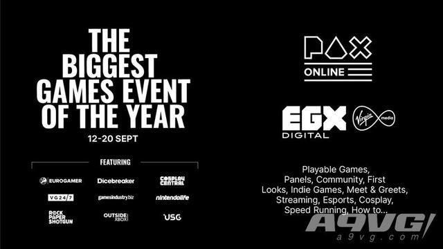 英国游戏展EGX将与PAX Online联合举办线上游戏展 将持续九天