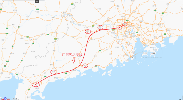 广湛高速铁路,即广州至湛江客运专线,全线长约448.