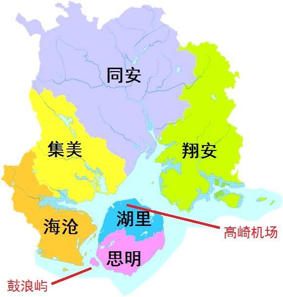 而"岛外"则是另外一个天地,由集美区,海沧区,同安区和翔安区组成.