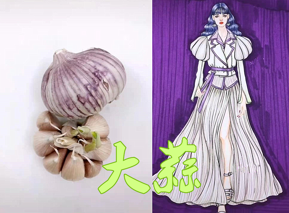 当蔬菜"拟人化",大白菜清爽淑女,黄心乌炫酷,看到大蒜