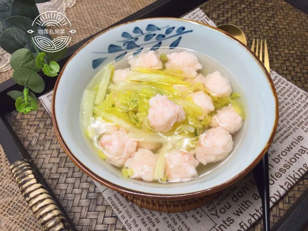 娃娃菜虾滑:减肥低脂餐,味道鲜掉眉毛