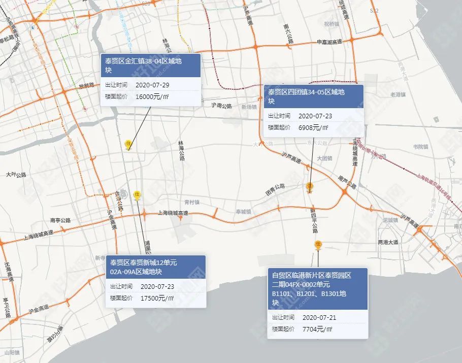 地块位置图(都在临港新片区区域内)